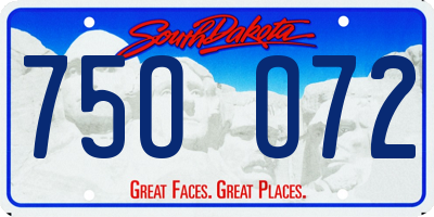 SD license plate 75OO72