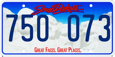 SD license plate 75OO73