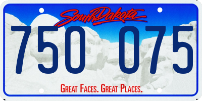 SD license plate 75OO75