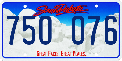 SD license plate 75OO76