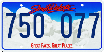 SD license plate 75OO77