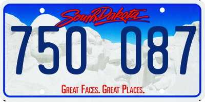 SD license plate 75OO87