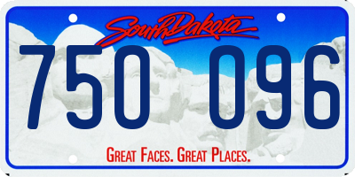 SD license plate 75OO96