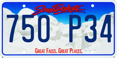 SD license plate 75OP34