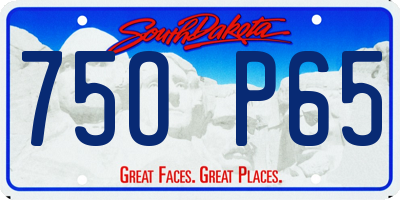 SD license plate 75OP65