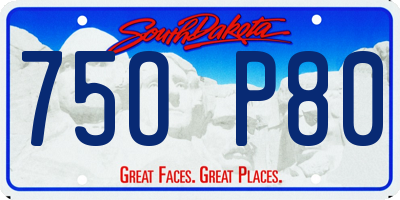 SD license plate 75OP80