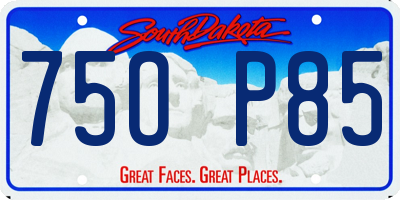 SD license plate 75OP85