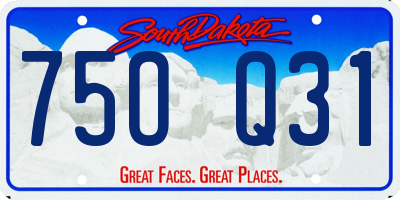 SD license plate 75OQ31