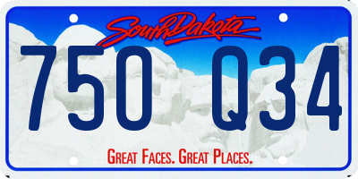 SD license plate 75OQ34