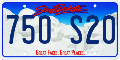 SD license plate 75OS20