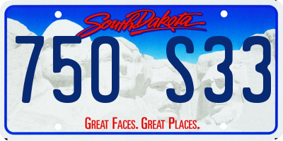 SD license plate 75OS33