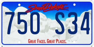 SD license plate 75OS34