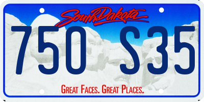 SD license plate 75OS35