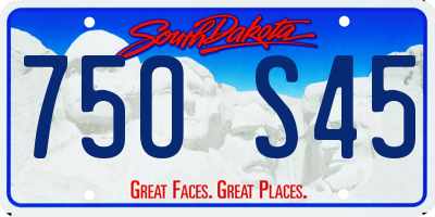 SD license plate 75OS45