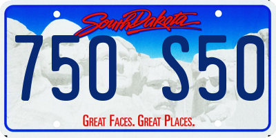 SD license plate 75OS50