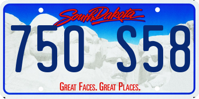 SD license plate 75OS58