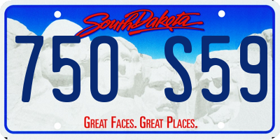 SD license plate 75OS59