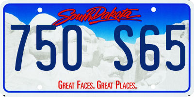 SD license plate 75OS65