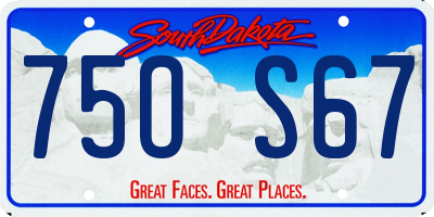 SD license plate 75OS67