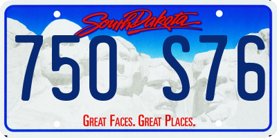SD license plate 75OS76