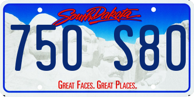 SD license plate 75OS80