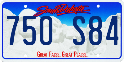 SD license plate 75OS84