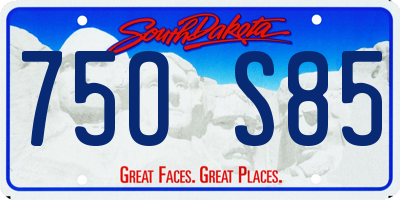 SD license plate 75OS85