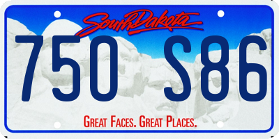 SD license plate 75OS86