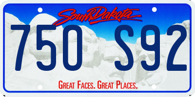 SD license plate 75OS92
