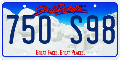 SD license plate 75OS98