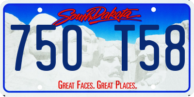 SD license plate 75OT58
