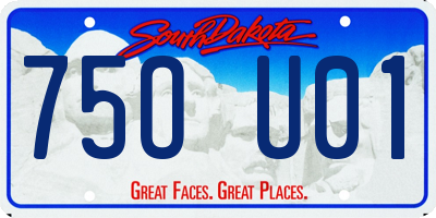 SD license plate 75OU01