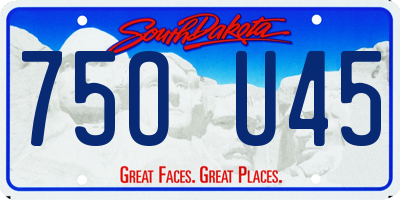 SD license plate 75OU45
