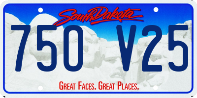 SD license plate 75OV25
