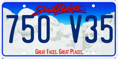 SD license plate 75OV35