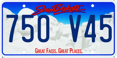 SD license plate 75OV45
