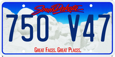 SD license plate 75OV47