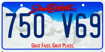 SD license plate 75OV69