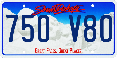 SD license plate 75OV80