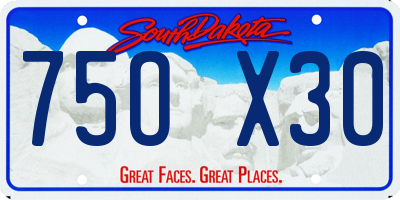 SD license plate 75OX30