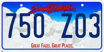 SD license plate 75OZ03