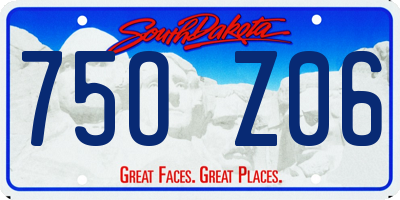 SD license plate 75OZ06