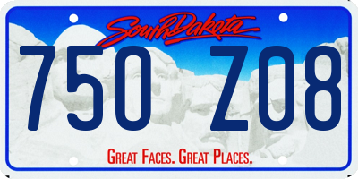 SD license plate 75OZ08