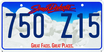 SD license plate 75OZ15