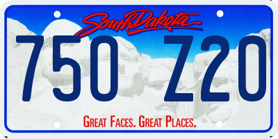 SD license plate 75OZ20