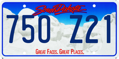 SD license plate 75OZ21