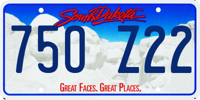 SD license plate 75OZ22