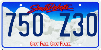 SD license plate 75OZ30