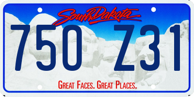 SD license plate 75OZ31