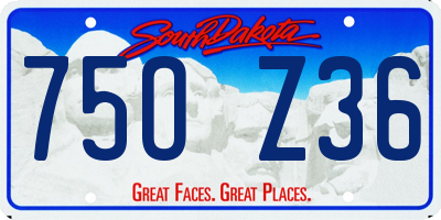 SD license plate 75OZ36